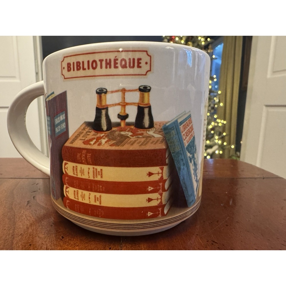 Cavallini‎ & Co., "Library Books" Ceramic Coffee Mug, 14 oz